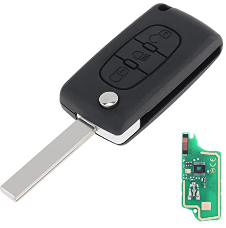 3 knappar nyckellös oklippt flip fjärrnyckelbricka med ljusknapp ID46-chip och HU83-blad CE0536 för Citroen C3 C4 C5-modeller 2005-2011 433MHz