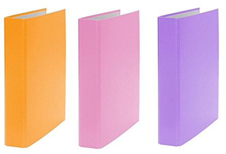 3x Ringbuch / DIN A5 / 4-Ring Ordner / Farbe: je 1x orange, pink und lila