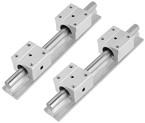 Linearführung Schienensatz, 2tlg SBR12 200mm Linearführung Schienensatz + 4tlg SBR12UU Lagerblock CNC Teile für DIY CNC Fräser, Fräser, Drehmaschinen