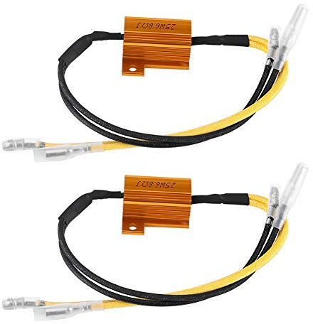 Aramox 2 Stück Motorrad LED Blinker Decoder Lastwiderstand, 25 W 6,8 ΩJ Motorrad LED Blinker Anzeigeleuchte Lastwiderstand Kabel Flash Fehler Beheben
