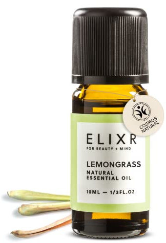 ELIXR – Zitronengrasöl zur Raumbeduftung, für Aromatherapie & als Massageöl – 100% naturreines ätherisches Öl aus Zitronengras – zertifizierte Naturkosmetik aus Deutschland (10ml)