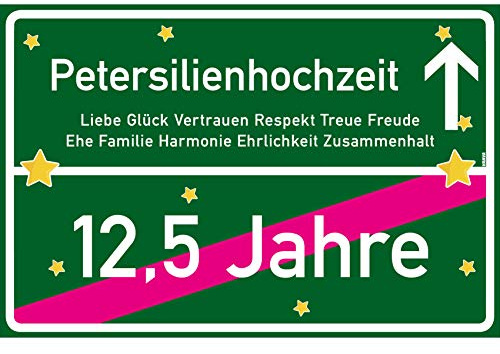 vanva Petersilienhochzeit Ortsschild 30x20 cm Liebe Hochzeit Deko Geschenke Hochzeits-Deko Party