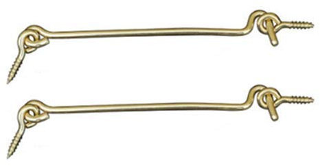 Kabinenhaken, Vintage-Stil, Kupfer, Gold, geeignet für Türen, Fenster, Kisten, Höfe, Spind, Gartentor, Riegel, Fenstertür, Riegelbolzen mit Befestigungsschrauben, 20 cm, 2 Stück