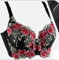 Thick Padded Add 2 Cups Bra Women Push-up Brassiere Deep V Lace Underwire Bras D (32A,Black)
