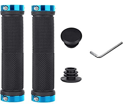 Fahrradlenker Griffe, Handgriff für Scooter ,Fahrrad Griffe mit Aluminium Schloss,Geeignet für alle Fahrräder wie Citybikes, Mountainbikes usw. (Blau)