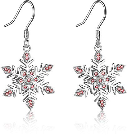 YAFEINI Schneeflocken-Schmuck-Ohrringe, 925er-Sterlingsilber, Schneeflocken-Ohrringe für Frauen und Mädchen, Weihnachtsschmuck, Geschenke