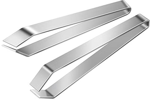 2 pezzi pinzette per lische di pesce, strumento di rimozione delle pinze per ossa in acciaio inossidabile per rimuovere lische di pesce, peli di maiale, squame (bocca piatta + bocca inclinata)