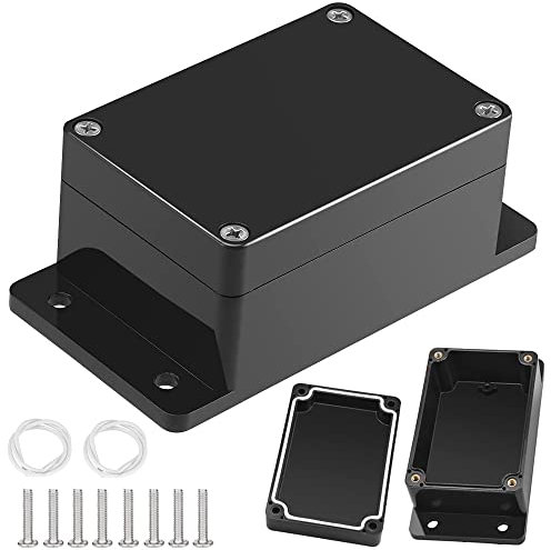 CODIRATO 2 Stück Elektronik Gehäuse Kunststoff Anschlusskasten Anschlussdose Electronic Project Box Klein Abzweigdose Black Project Dustproof Plastic Box Case Indoor Outdoor