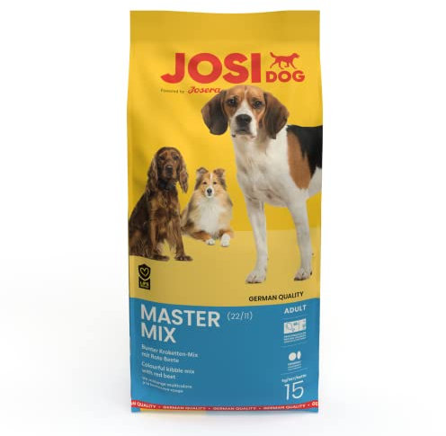 JosiDog Master Mix (1 x 15 kg) | Adult | Premium Trockenfutter für ausgewachsene normal aktive Hunde | mit viel Protein & Roter Beete | Powered by JOSERA | Hundefutter | Alleinfutter | 1er Pack