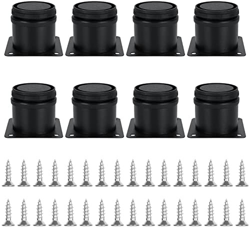 SENENQU 8 Stück Möbelfüße Verstellbar Schwarz 50mm, Ø 50 mm Runde Möbelfüsse aus Edelstahl Verstellbare Möbelfüße Metall, Schrankfüsse Silber, Sofafüße Metall, Couch füße für Möbel Projekt