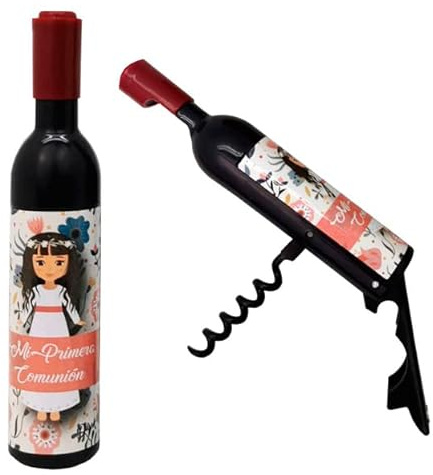 DISOK - Sacacorchos Botella Imantado Comunión. Detalles Comunión Vino Hombres, regalos personalizados comunión. (30-Rosa)