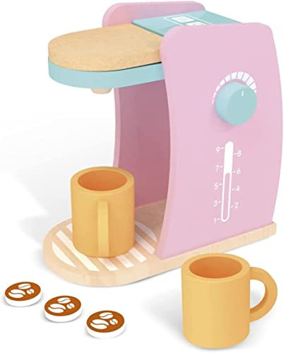 Leomark Eine Reihe von Haushaltsgeräten für Kinder - ROSA - Spielzeug Set, Paslet Farben, Spaß und Bildung, Küchenzubehör (Kaffeemaschine - rosa Farbe)