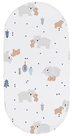 Odot Spannbettlaken für Kinderbett, Kinderwagen Matratzenbezug, Weiche Babybett Spannbetttuch Stubenwagen Bezug, Beistellbett Spannbettlaken, Perfekte Passform durch Rundum-Gummizug (Einheitsgröße,B)