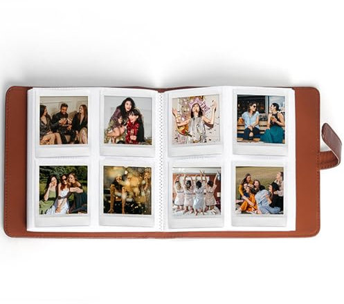 288 Pockets Square Photo Album, för fotoalbum 3 Tum, för Square SQ1 SQ6 SQ10 SQ20 Instant Camera Films, Picture Albums Book (Brun)