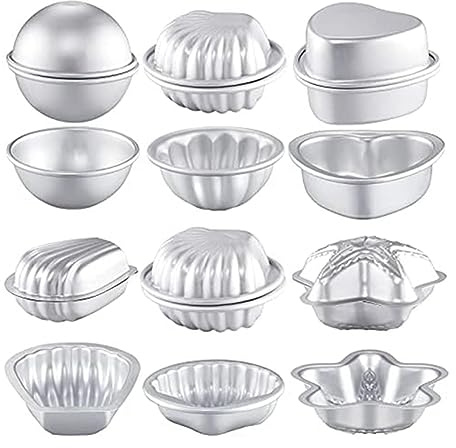 LAUGHERER 12 Stück 6 Formen Bade-Bomb Herstellung Form Bade-Bomb Basteln Pressform für Handwerk DIY für handgemachte Seifen Kerze Kuchen Backen