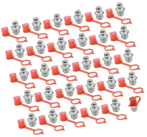 A ABSOPRO Conjunto De 30 Racores De Engrase Rectos M8 Con Tapa Antipolvo para Coche