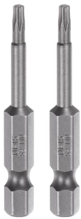 QUARKZMAN 2pz Punte a Stella Torx Magnetica di Sicurezza a 5 Punte T10, Attacco Esagonale da 1/4, Lunghezza 2