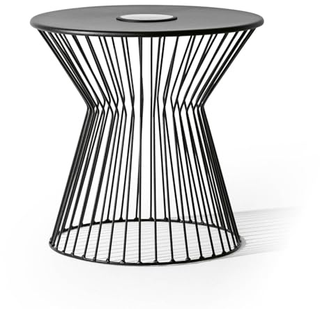 Lumaland LED Solar Beistelltisch | Wetterfest | Innen & Außen | Ideal als Couchtisch, Nachttisch, Wohnzimmertisch, Gartentisch & Balkontisch, USB & Solar 2in1