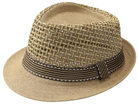 Faxianther Unisex Panamahut Sommer Strohhut Damen Herren UV-Schutz Sommerhut Sonnenhut leicht atmungsaktiv Fedorahut Strandmütze Havanna Hut