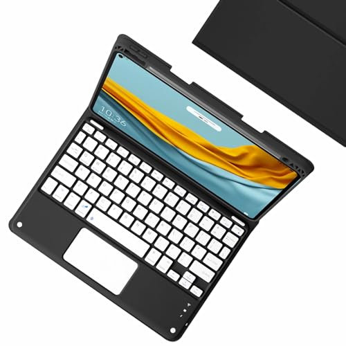 GUPENAA Funda con Teclado para iPad Mini 6.ª Generación 8.3 Pulgadas 2021 con Trackpad, Contiene Ñ, Portalápices Integrado, Teclado Bluetooth Inalámbrico Magnético Desmontable con Ratón,Negro