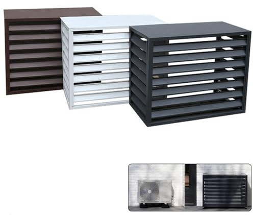 GODFSAHG Sichtschutzzaun für Klimaanlagen, Aluminium-Klimaanlagenabdeckungen, freistehender Raumteiler mit Lamellen, Fensterläden für Blumenregale, zum Schutz im Freien, um die Klimaanlage