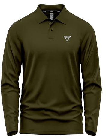 TORO ACTIVA Mens Active Polo Long Full Sleeves T Shirt Olympic Casual Uniform Party Wear Regular Fit Button Up Multi-Colours Adults Gift Polo Top