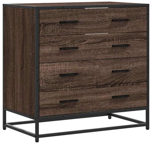 vidaXL Schubladenschrank Braun Eichen-Optik 70x41x70 cm Holzwerkstoff, Schubladenkommode, Lagerschrank, Aktenschrank, Sideboard mit Schubladen