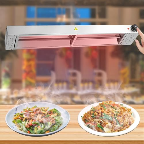 Aocay Lampada Riscaldante per Alimenti Temperatura Regolabile(1pc,60cm) | Sospeso Lampade Scaldavivande Cucina, Lampade Riscaldanti per Cucina, Ristoranti, Hotel a Buffet Acciaio Inossidabile
