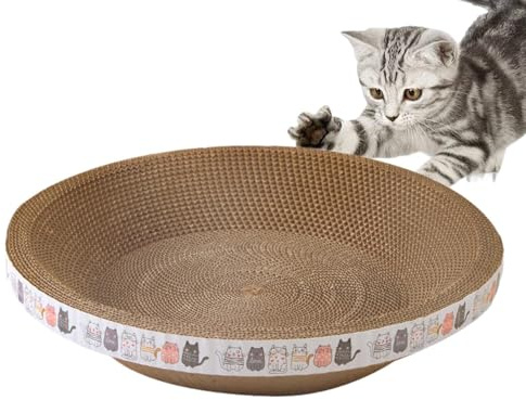 Caja rascador para gatos de cartón ondulado, rascador de cartón, rascador para gatos para alisar garras, juguetes de adiestramiento, sofá, suelo, cortinas, protección para mate