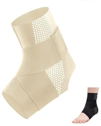 ILESTDG Amalios Sprunggelenk AnkleGuard aktive Schutzbandage, Sprunggelenkbandage für Stabilität und Schutz, Knöchelschutz Ankle Guard (Beige,XL)