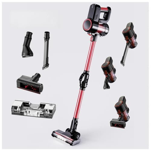 LRF-yxkj Lavapavimenti Senza Filo Asciutto e Umido,Luci LED,5 in 1 Lavasciuga Pavimenti Senza Filo per Pavimento Tappeti Animali e Gli Interni Delle Auto