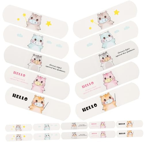 CALLARON 60hojas Curita de Dibujos Animados para Heridas Vendajes Adhesivos Transpirables Protectores Adhesivos de Cuidado para Nudillos Color Adorable