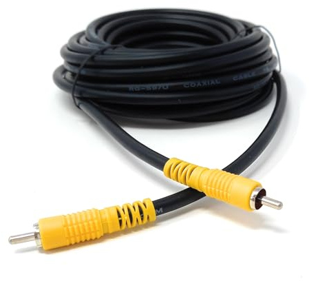DRUT Cavo singolo RCA a RCA coassiale S/PDIF per audio digitale, Home Theater, HDTV, subwoofer, sistemi Hi-Fi (7,5 m)