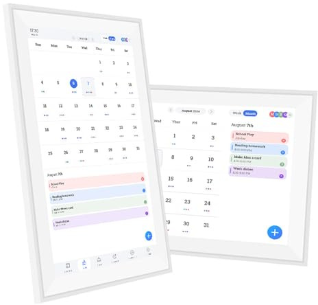 Yechiry 15,6 Zoll Digitaler Kalender Mit Aufgabenübersicht, Interaktiver 1080p Fhd-Touchscreen, Elektronischer Intelligenter Familienplaner zur Wandmontage Am Schreibtisch (#2)