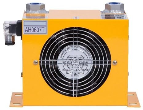 AH0607T-CA 40L/min Hydrauliköl-Luftkühler Luftgekühlter Ölkühler-Plattenwärmetauscher mit Lüfter Effiziente Stoßdämpfung(AC220)