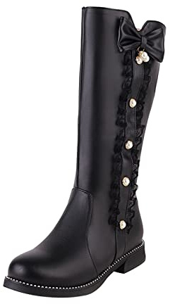 Stivali Donna Invernali,Moda Stivaletti con Tacco Alto Stivali Texani Western Scarpe Stivaletti Texani Vera Pelle Largo Polpaccio Stivaletto