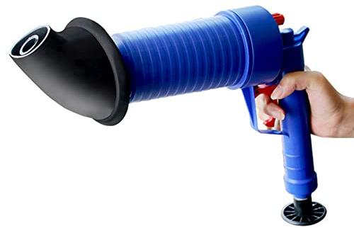 Tnfeeon Pistolet de Vidange Pneumatique, Piston d'évier Manuel Haute Pression, Dissolvant de Blocages pour éviers et Toilettes avec Plusieurs Ventouses