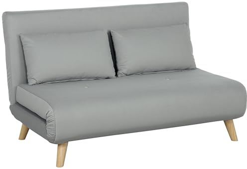 VSOGA Sovfåtölj, hopfällbar säng med sängfunktion, ländryggskudde, vikbar relaxfåtölj med sammetsoptik, justerbart ryggstöd, kan belastas upp till 250 kg, för vardagsrum, grå