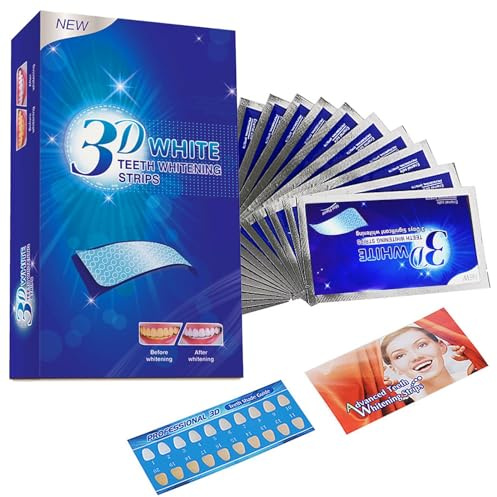 Cyberwork Bandes blanchiment dents – Blanchiment des dents à rayures blanches Blanchiment des dents sans danger pour l'émail, 28 bandes de blanchiment,5d white bande blanchissante