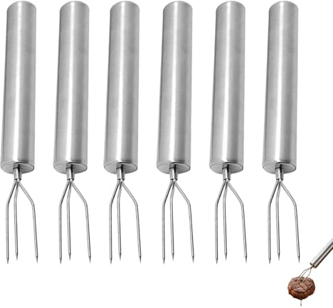 Lot de 6 fourchettes à pommes de terre en acier inoxydable, fourchettes à maïs, fourchettes à chocolats, réutilisables, porte-pommes de terre pour légumes, épis de maïs, outil de barbecue portable