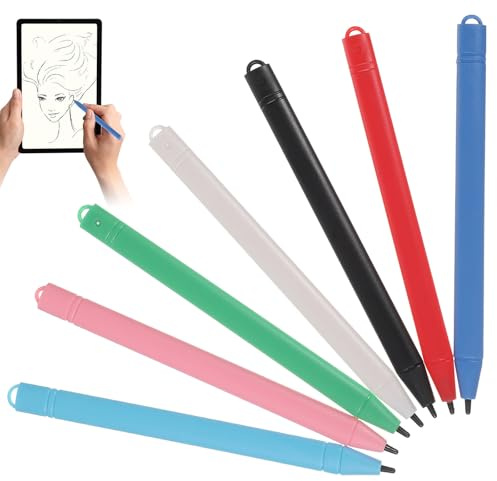 PRETYZOOM Lot de 7 Stylos en Plastique pour Tablette LCD, Stylets Résistants pour Écriture et Dessin, Adaptés aux Garçon et Filles, Faciles à Utiliser et Solide