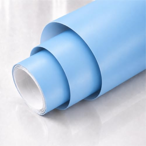 TipTopCarbon Möbelfolie selbstklebend matt - langlebige Möbel Klebefolie Licht-Blau 2m x 60cm - Klebefolie Küche - selbstklebende Folie Möbel - moderne Schrankfolie versch. Größen