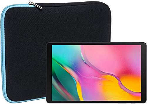 Slabo Tablet Tasche Schutzhülle für Samsung Galaxy Tab A T510 | T515 10,1 Zoll (2019) Hülle Etui Case Phablet aus Neopren – TÜRKIS/SCHWARZ