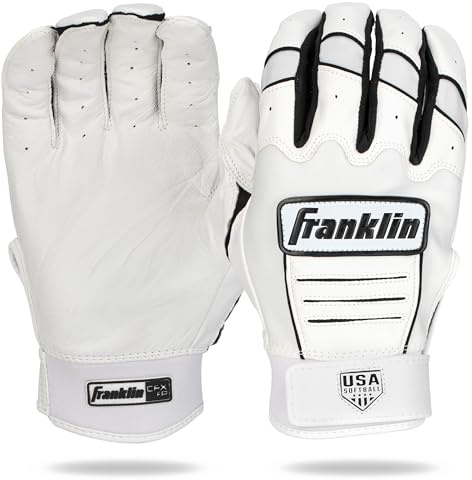 Franklin Sports CFX FP Softball Batting Gloves Pair, Women's Small, White/Black