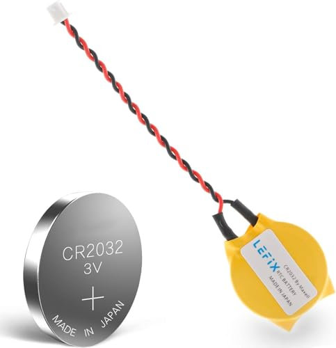 Replacement CMOS Battery CR2032 with Wire Leads and Connector 1.25mm Pitch for DELL Latitude E5440 E5450 E6440 E6420 E6230 E6520 E7440 E7240 (Yellow)