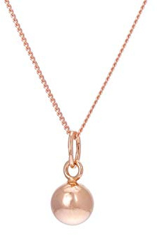 jewellerybox Rose Gold Plated Sterling Silver Ball Necklace - 20 Inches