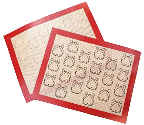Topwon Macaron Baking Mat with Measurements,100% Non Stick Baking Mats, Pastry Mat & Macaroon Silicone Mat-2 Packed
