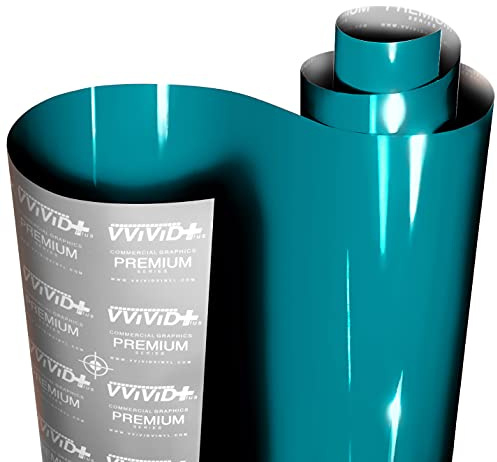 VViViD+ Ultra Gloss Miami Blue Vinyl Car Wrap (1ft x 5ft)