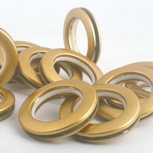 42 Pack Curtain Grommets 1-9/16(40mm) Plastic Curtain Eyelet Rings Inner Diameter Nanoscale Low Noise Large Grommet Kit for Fabric (Golden)