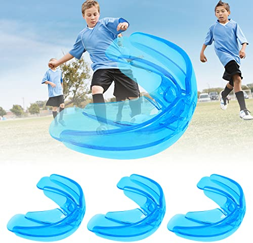 3 Stücke Mundschutz Zahnspange für Sport Erwachsene für Boxen und Ringen Jugend Mundschutz Obere und Untere Zähne Schutz Kein Kochen Erforderlich Transparent Blau